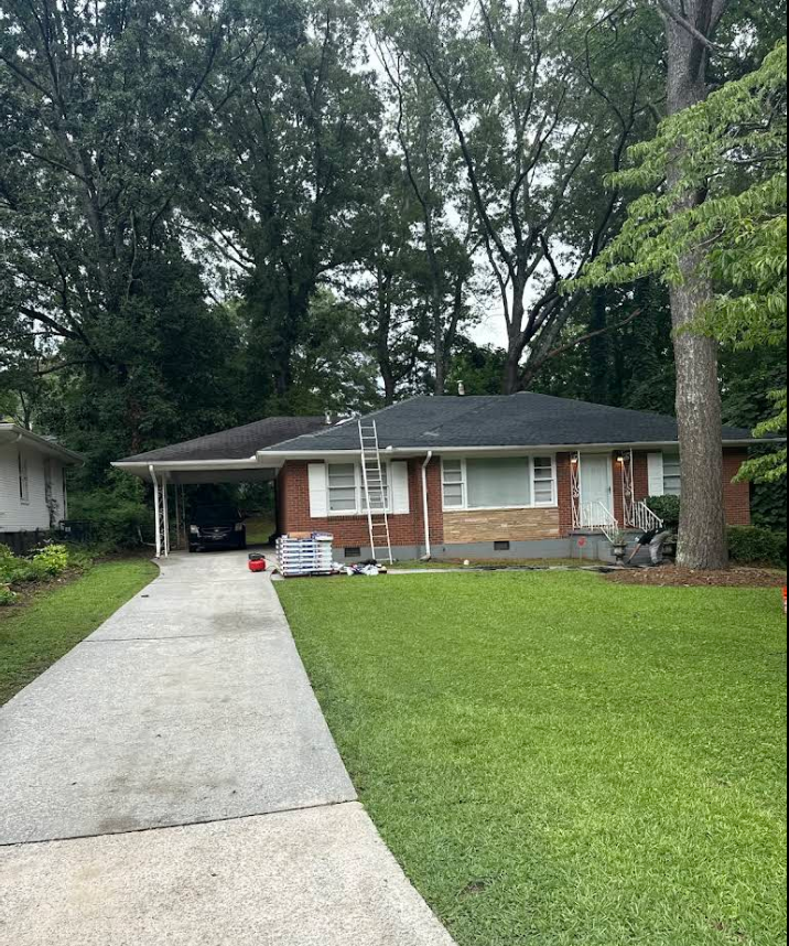 Professional roof maintenance work